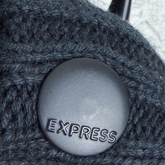 Express Toggle Front Cable Knit Black Cardigan Sweater XL - Winter, Cozy, Casual - Picture 6 of 13